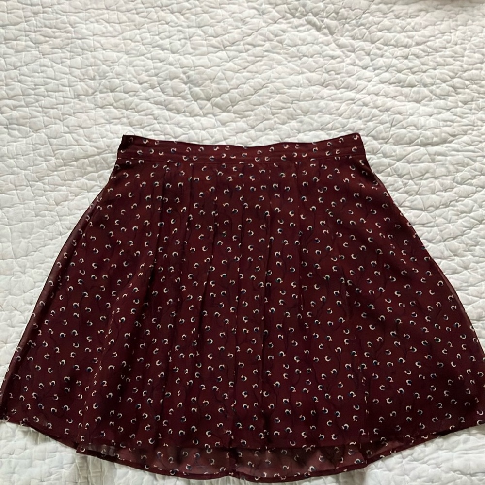 Old Navy Maroon Patterned Mini Skirt